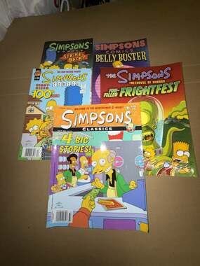 The Simpsons Bongo Comic Book Lot of 5 including Classics #12 and Comic #100